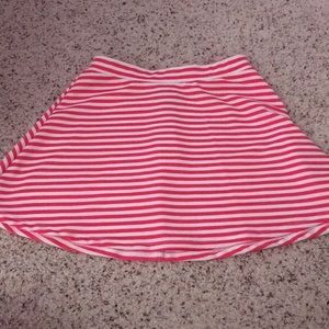 Pink and White Striped Skirt